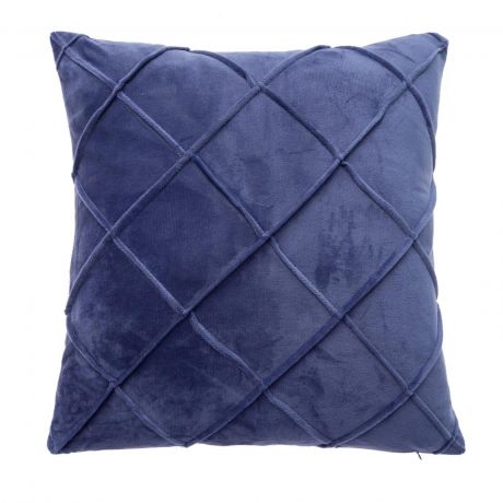 Наволочка для декоративных подушек Этель Соло, размер: 45х45см, цв.синий, велюр п/э 100%