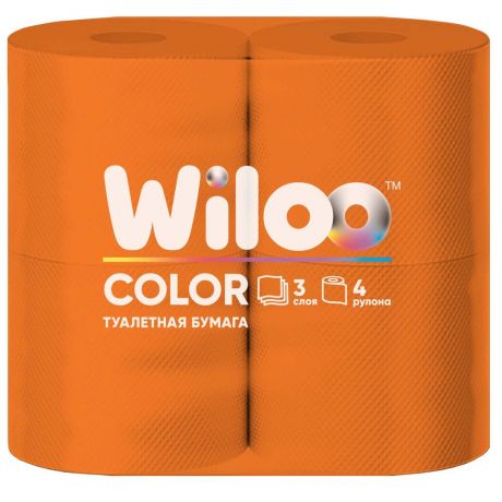 Бумага туалетная WILOO оранжевая, 3сл 4шт