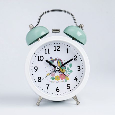 Часы-будильник Единорожка, размер: 9,5х14х5см, белый