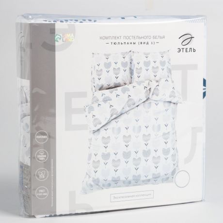 Комплект постельного белья Этель Тюльпаны Вид 1, 2-сп, нав. 70х70 см, поплин