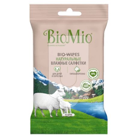 Салфетки влажные BioMio Bio-wipes, 15 шт