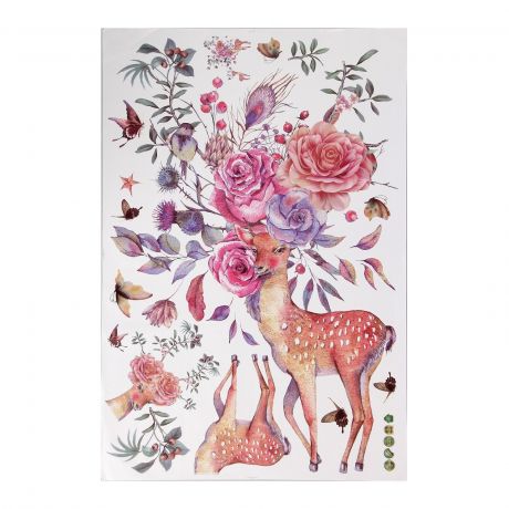 Наклейка Олени с цветущими рогами, 50х70 см