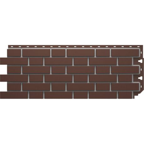 Фасадная панель Кирпич гладкий цвет тёмно-коричневый