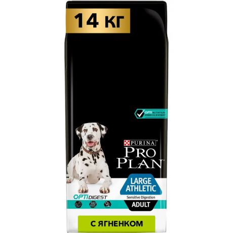 Pro Plan ® Opti Digest сухой корм для взрослых собак для крупных пород с атлетическим телосложением при чувствительном пищеварении с ягненком, 14 кг