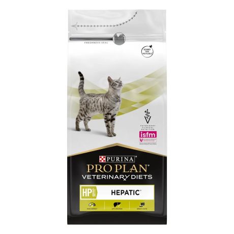 Purina Veterinary Diets HP ST/OX Hepatic сухой корм для взрослых кошек для поддержания функции печени при хронической печеночной недостаточности, 1,5 кг