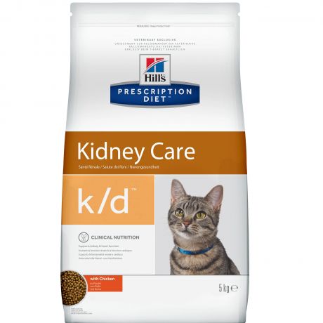 Hill's Prescription Diet k/d Kidney Care сухой корм для кошек, с курицей, 400г