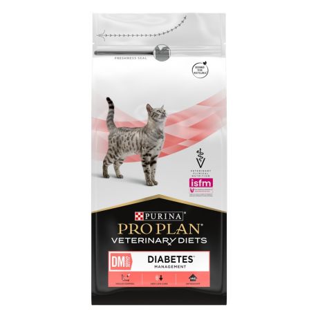 Purina Сухой корм полнорационный диетический Veterinary Diets DM St/Ox Diabetes Management для взрослых кошек для регуляции поступления глюкозы (при сахарном диабете) с низким уровнем сахаров (моно- и дисахаридов) 1,5 кг