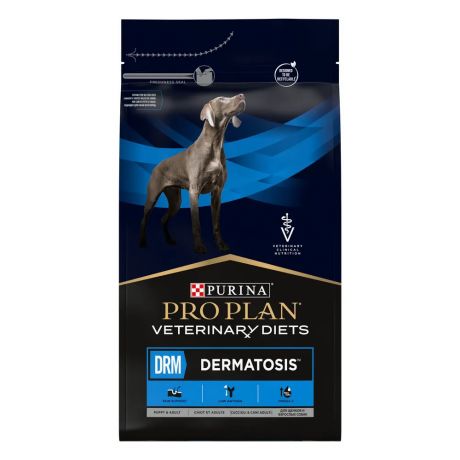Purina Veterinary Diets DRM Dermatosis сухой корм для щенков и взрослых собак при дерматозах и выпадении шерсти, 3 кг