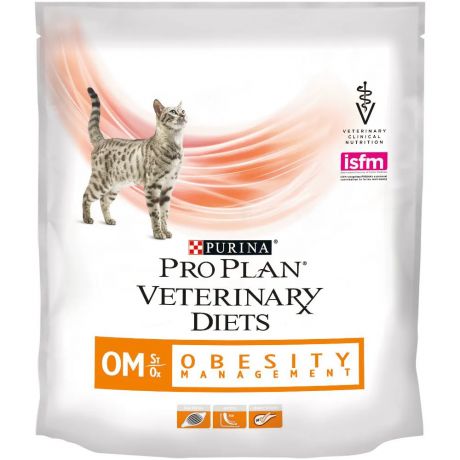Purina Veterinary Diets OM ST/OX Obesity Management сухой корм для взрослых кошек для снижения избыточной массы тела, 350 г