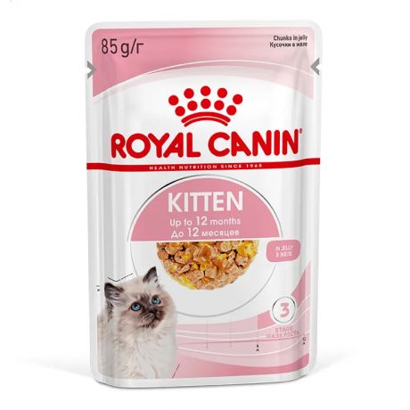 Royal Canin Kitten влажный корм для котят от 4 до 12 месяцев кусочки в желе, 85 г