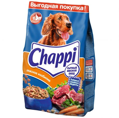 Chappi Корм для собак всех пород, мясное изобилие с овощами и травами, 2,5 кг