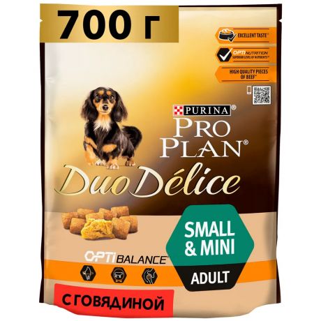 Pro Plan ® Duo Delice сухой корм для взрослых собак для мелких и карликовых пород с говядиной, 700 г