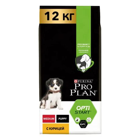 Pro Plan ® Opti Start сухой корм для щенков для средних пород с курицей, 12 кг