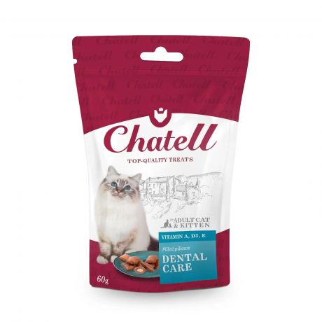 Chatell Лакомство для кошек подушечки для ухода за зубами, 60г