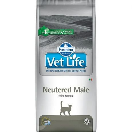 Farmina Vet Life Neutered Male диетический сухой корм для стерилизованных котов, с курицей, 400г