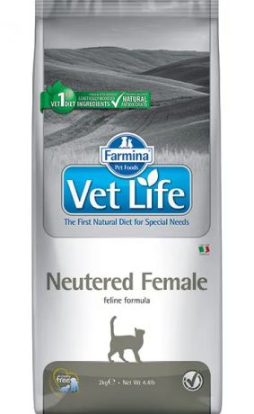 Farmina Vet Life Neutered Female диетический сухой корм для стерилизованных кошек, с курицей, 400г