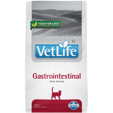 Farmina Vet Life Gastrointestinal диетический сухой корм для кошек при заболеваниях ЖКТ, с курицей, 400г