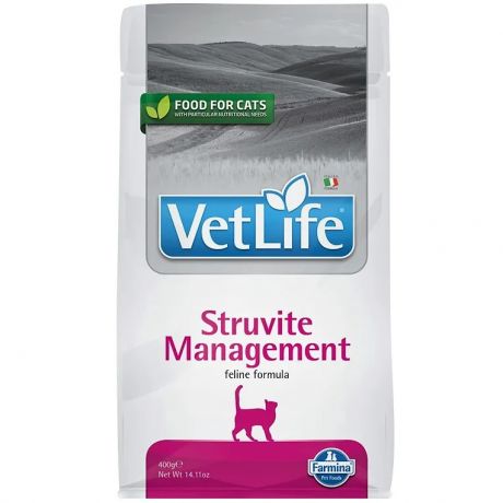 Farmina Vet Life Struvite Management диетический сухой корм для кошек при мочекаменной болезни, с курицей, 400г