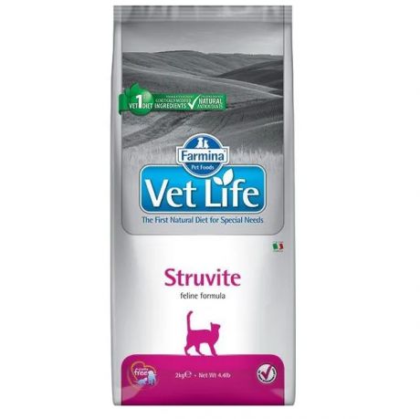 Farmina Vet Life Struvite диетический сухой корм для кошек при мочекаменной болезни, с курицей, 2кг