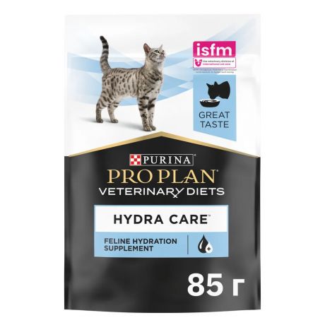 Purina Veterinary Diets Hydra Care пищевая добавка для взрослых кошек для увеличения потребления воды и снижения концентрации мочи в соусе, 85 г