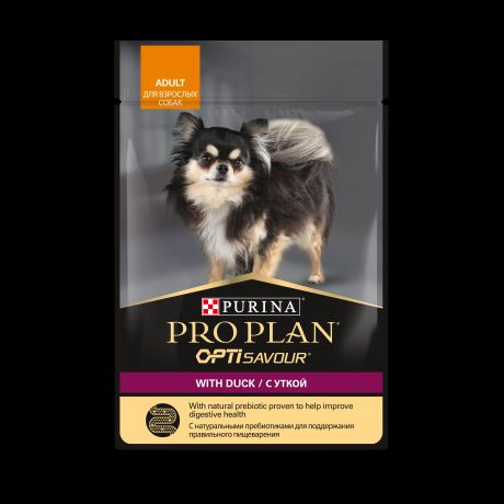Pro Plan ® Opti Savour влажный корм для взрослых собак для мелких пород с уткой, в соусе, 85 г