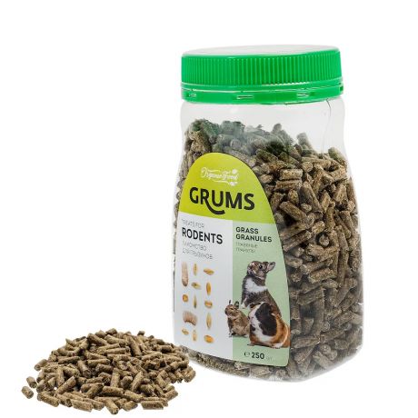 GRUMS Лакомство для грызунов Травяные гранулы, 250гр