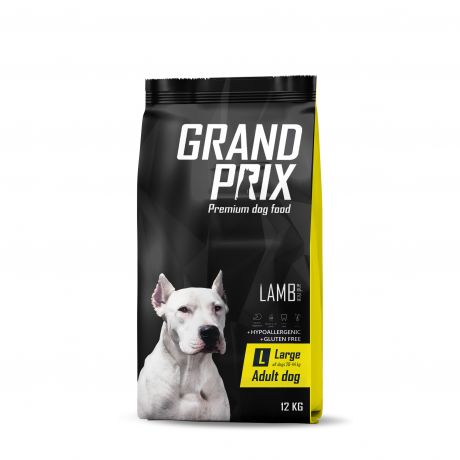 Grand Prix Корм сухой для собак крупных пород с ягненком, 12 кг