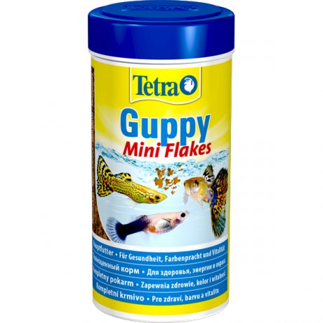Tetra Guppy MiniFlakes корм для живородящих рыб и гуппи мини-хлопья, 250 мл
