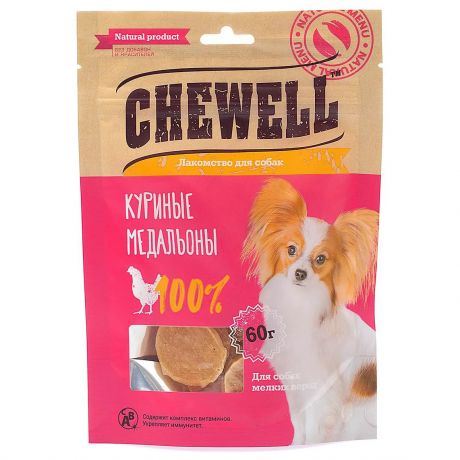 Chewell Лакомство для собак мелких пород Куриные медальоны, 60г