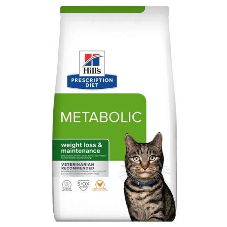 Hill's Prescription Diet Metabolic сухой корм для кошек для снижения и контроля веса с курицей, 3 кг