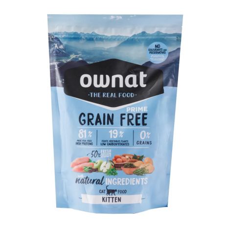 Ownat Kitten Prime корм сухой для котят беззерновой, с мясом цыплёнка и индейки, 400 гр.