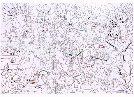 Коновалова Кристина Большая раскраска по цифрам «Цветочки и букашки». 90х60 см