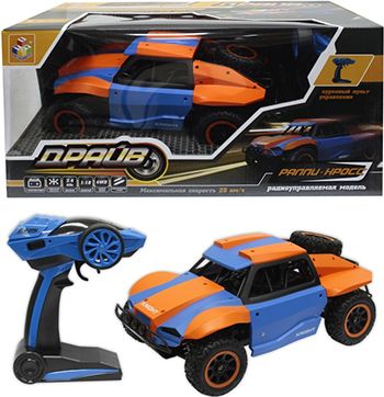 Раллийная машина 1 Toy Драйв голубо-оранжевый Т10969