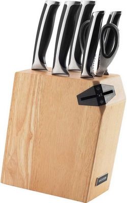 Набор из 5 кухонных ножей, ножниц и блока для ножей с ножеточкой Nadoba URSA 722616