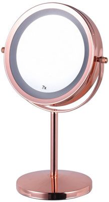 Зеркало двустороннее Hasten x7 увеличением и LED подсветкой HAS1813 (цвет-red gold LED подсветка 3 уровня)