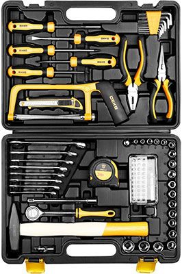 Профессиональный набор инструмента для дома и авто в чемодане Deko DKMT89 (89 предметов) черно-желтый