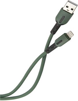 Кабель Usams SJ431 USB - Lightning с индикатором (1 м) силиконовый темно-зеленый (SJ431USB02)