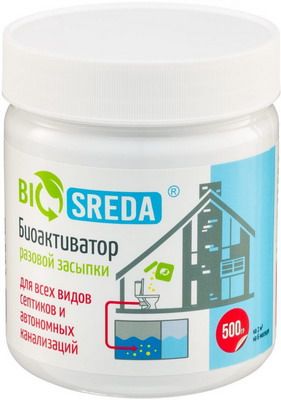 Биоактиватор Biosreda для септиков и автономных канализаций разовой засыпки 500 гр