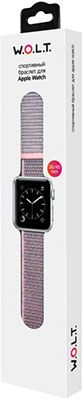 Браслет W.O.L.T. для Apple Watch 38 мм спортивный розовый