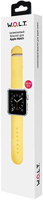 Силиконовый браслет W.O.L.T. для Apple Watch 38 мм желтый