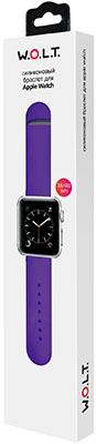 Силиконовый браслет W.O.L.T. для Apple Watch 38 мм фиолетовый