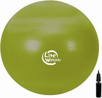 Мяч гимнастический Lite Weights 1866LW (65см антивзрыв с насосом салатовый)