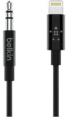 Кабель Belkin 3.5 mm audio папа/ 8-pin lightning 0 9м черный (AV10172bt03-BLK)