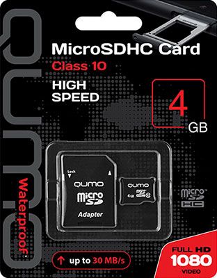 Карта памяти QUMO MicroSDHC _4GB Class10