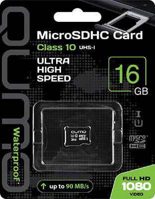 Карта памяти QUMO MicroSDHC 16GB Cl10 U I NA