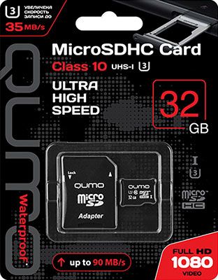 Карта памяти QUMO MicroSDHC 32GB Class 10 UHS-I U3