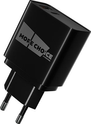 Сетевое ЗУ MoreChoice Smart 2USB 3.0A PD 20W QC3.0 быстрая зарядка для Type-C Type-C NC71Sa (Black)