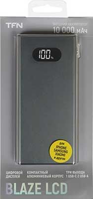 Внешний аккумулятор TFN 10000mAh Blaze LCD gray TFN-PB-267-GR