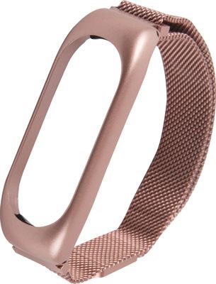 Ремешок Red Line для фитнес-браслета Xiaomi Mi Band 5/ Mi Smart Band 6 металлический с магнитом розовый
