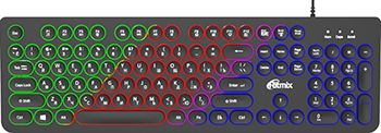 Проводная клавиатура Ritmix с подсветкой и круглыми кнопками RKB-215BL Black
